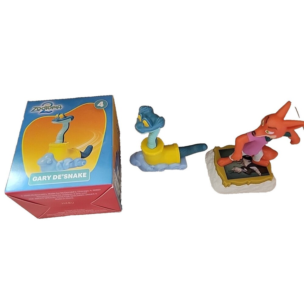 McDonald’s‎ Happy Meal Toy Zootopia 2 Gary De’Snake #4 & red fox 3pc